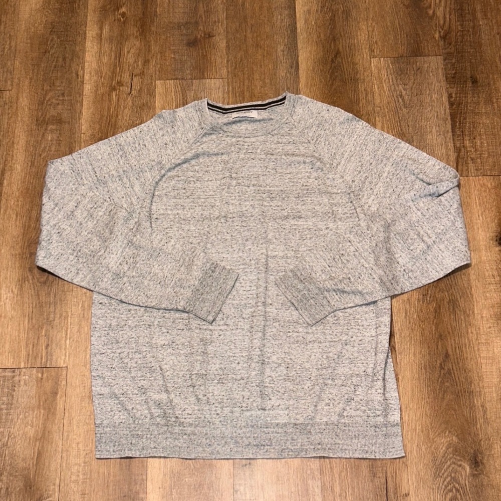 Old Navy Mens XXL Gray Heathered Raglan Long Sleeve Crewneck Sweater